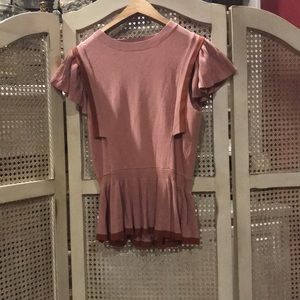 Blush Peplum Sweater Shirt